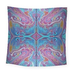 Blue Marbling Patterns Square Tapestry (large)