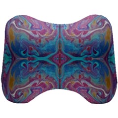 Blue Marbling Patterns Head Support Cushion