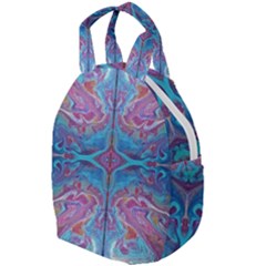 Blue Marbling Patterns Travel Backpacks by kaleidomarblingart