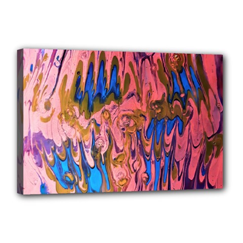 Painted Ornate, Marbling Art Canvas 18  X 12  (stretched) by kaleidomarblingart