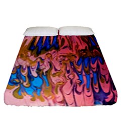 Painted Ornate, Marbling Art Fitted Sheet (queen Size) by kaleidomarblingart