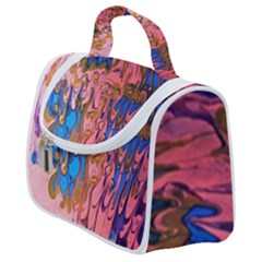 Painted Ornate, Marbling Art Satchel Handbag by kaleidomarblingart