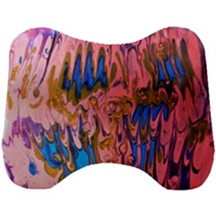 Painted Ornate, Marbling Art Head Support Cushion by kaleidomarblingart