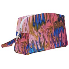 Painted Ornate, Marbling Art Wristlet Pouch Bag (large) by kaleidomarblingart