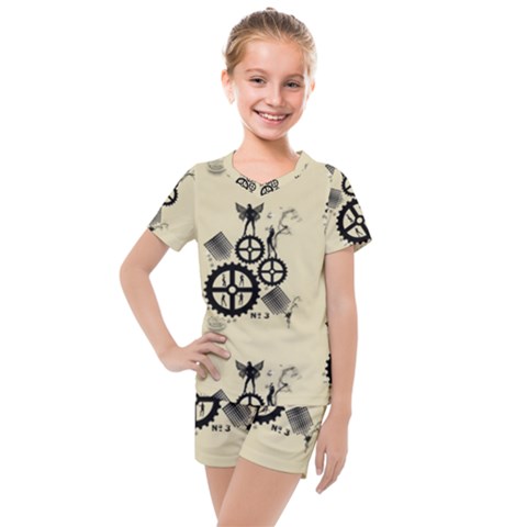 Angels Kids  Mesh Tee And Shorts Set by PollyParadise