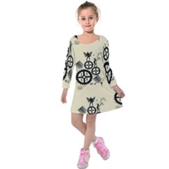 Angels Kids  Long Sleeve Velvet Dress