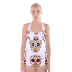 Day Of The Dead Day Of The Dead Boyleg Halter Swimsuit 