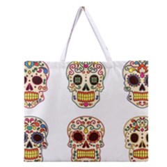 Day Of The Dead Day Of The Dead Zipper Large Tote Bag by GrowBasket