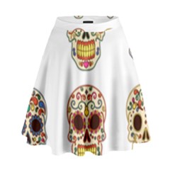 Day Of The Dead Day Of The Dead High Waist Skirt by GrowBasket