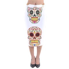 Day Of The Dead Day Of The Dead Velvet Midi Pencil Skirt