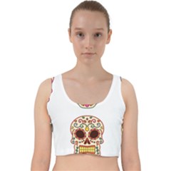 Day Of The Dead Day Of The Dead Velvet Racer Back Crop Top