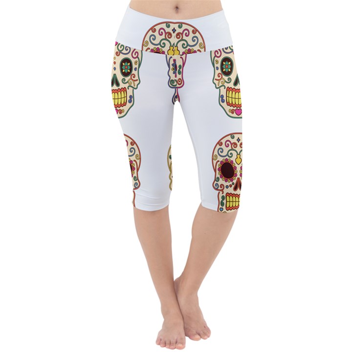 Day Of The Dead Day Of The Dead Lightweight Velour Cropped Yoga Leggings