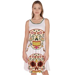 Day Of The Dead Day Of The Dead Knee Length Skater Dress With Pockets by GrowBasket