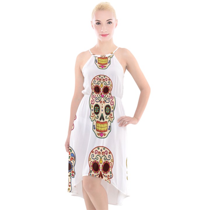 Day Of The Dead Day Of The Dead High-Low Halter Chiffon Dress 