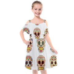 Day Of The Dead Day Of The Dead Kids  Cut Out Shoulders Chiffon Dress by GrowBasket