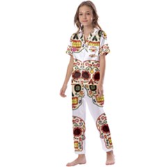 Day Of The Dead Day Of The Dead Kids  Satin Short Sleeve Pajamas Set by GrowBasket