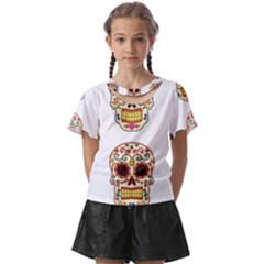 Day Of The Dead Day Of The Dead Kids  Front Cut Tee by GrowBasket