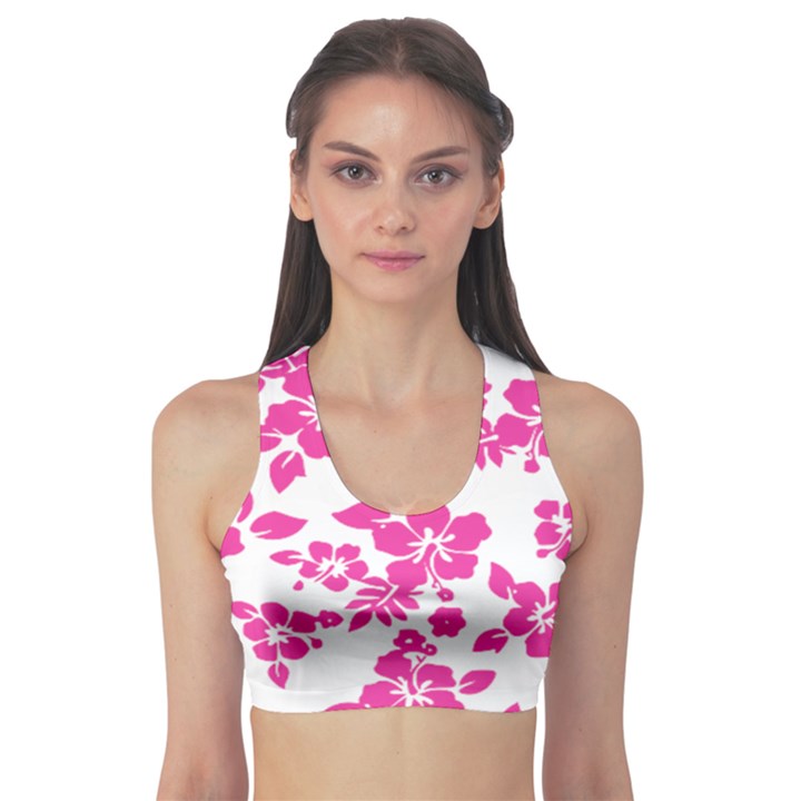 Hibiscus pattern pink Sports Bra