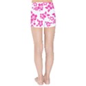 Hibiscus pattern pink Kids  Sports Shorts View2