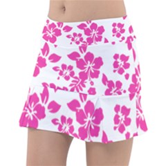 Hibiscus Pattern Pink Classic Tennis Skirt by GrowBasket