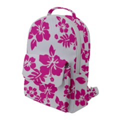 Hibiscus Pattern Pink Flap Pocket Backpack (large) by GrowBasket