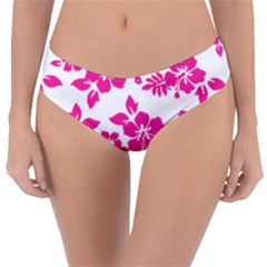 Hibiscus Pattern Pink Reversible Classic Bikini Bottoms by GrowBasket