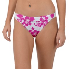 Hibiscus Pattern Pink Band Bikini Bottom by GrowBasket