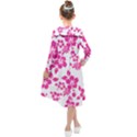 Hibiscus pattern pink Kids  Midi Sailor Dress View2