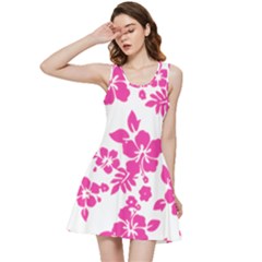 Hibiscus Pattern Pink Inside Out Racerback Dress