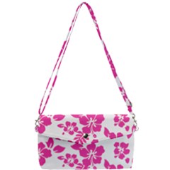 Hibiscus Pattern Pink Removable Strap Clutch Bag by GrowBasket