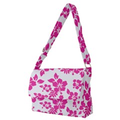 Hibiscus Pattern Pink Full Print Messenger Bag (m) by GrowBasket