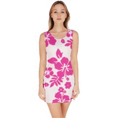 Hibiscus Pattern Pink Bodycon Dress by GrowBasket