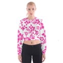 Hibiscus pattern pink Cropped Sweatshirt View1