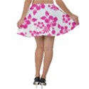 Hibiscus pattern pink Velvet Skater Skirt View2