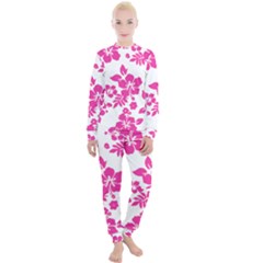 Hibiscus Pattern Pink Women s Lounge Set by GrowBasket