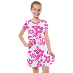 Hibiscus Pattern Pink Kids  Cross Web Dress by GrowBasket