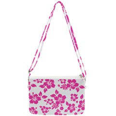 Hibiscus Pattern Pink Double Gusset Crossbody Bag by GrowBasket