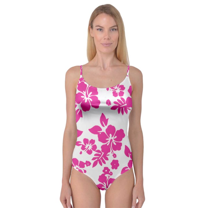 Hibiscus pattern pink Camisole Leotard 