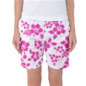 Hibiscus pattern pink Women s Basketball Shorts View1