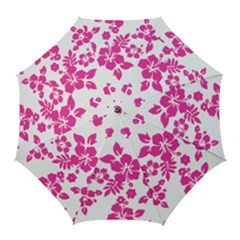 Hibiscus Pattern Pink Golf Umbrellas by GrowBasket