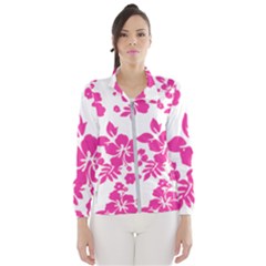 Hibiscus Pattern Pink Women s Windbreaker