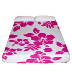 Hibiscus Pattern Pink Fitted Sheet (california King Size) by GrowBasket