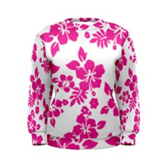 Hibiscus Pattern Pink Women s Sweatshirt