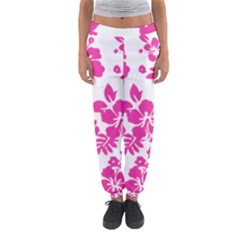 Hibiscus Pattern Pink Women s Jogger Sweatpants by GrowBasket