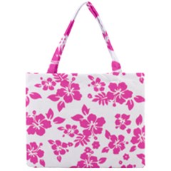 Hibiscus Pattern Pink Mini Tote Bag by GrowBasket