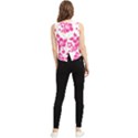 Hibiscus pattern pink V-Neck Cropped Tank Top View2