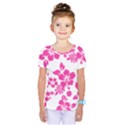 Hibiscus pattern pink Kids  One Piece Tee View1