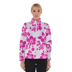 Hibiscus Pattern Pink Winter Jacket by GrowBasket