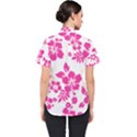 Hibiscus pattern pink Women s Short Sleeve Shirt View2