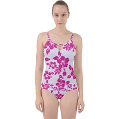 Hibiscus Pattern Pink Cut Out Top Tankini Set by GrowBasket